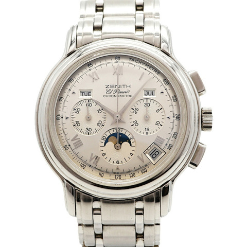 真力時 Chronomaster El Primero 月相腕錶 02.0240.410 銀色錶盤男士腕錶