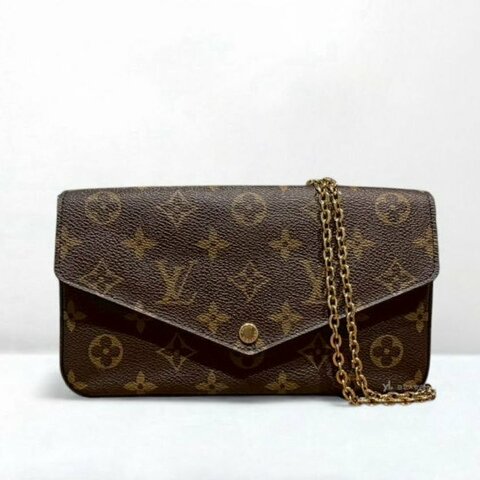 A12891-LV Felicie Pochette 老花下蓋金釦woc鏈包M81896