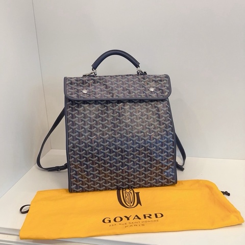 Goyard Saint Léger深藍色老花雙肩包 近全新