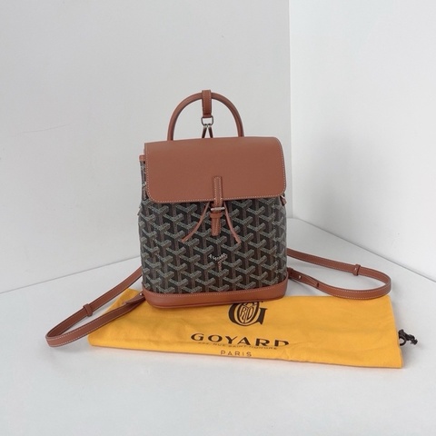 Goyard Alpin mini焦糖色老花迷你雙肩包