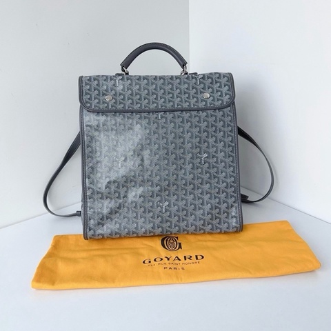 Goyard 戈雅Saint Léger 灰色狗牙紋雙肩包