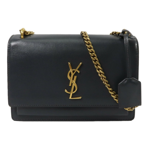 SAINT LAURENT 牛皮皮革Sunset Medium鏈帶肩背袋