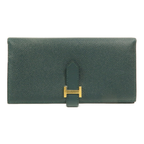 HERMES Epsom皮革Bearn Long Wallet長錢包Vert Cypres