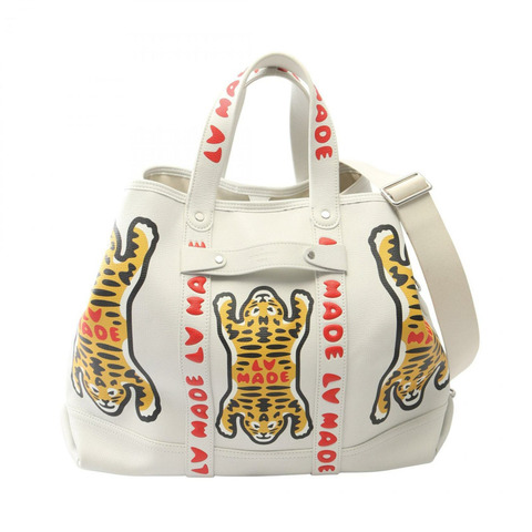 Louis Vuitton x NIGO 虎紋白色兩用手提包 男士皮革 白色 多色 M59366