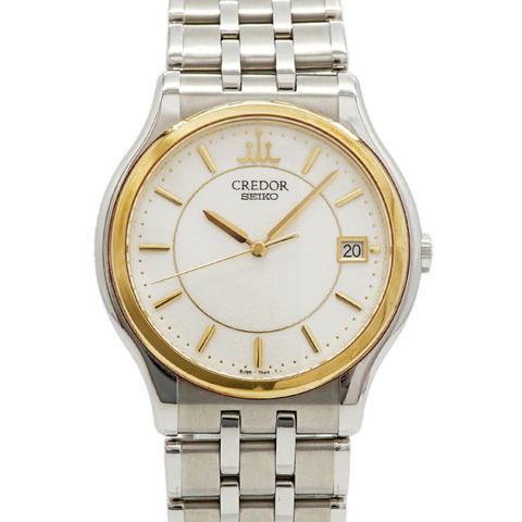 精工 Credor GCAZ010 8J86-7A00 銀色錶盤男士腕錶