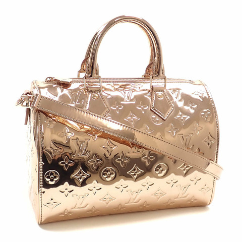 路易威登 Monogram Miroir Speedy Bandoulière 25 手提包，女士，M26497，銅色迷你波士頓包