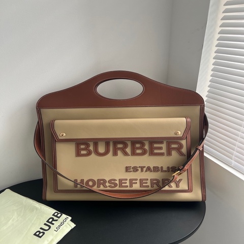Burberry博柏利pocket斜挎包，全皮大話號