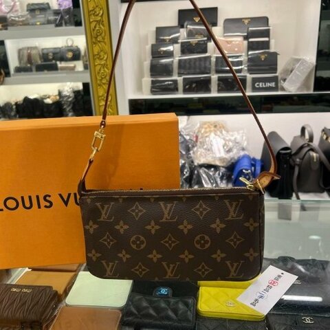 東區正精品㊣LV LOUIS VUITTON M40712 老花字紋拉鍊手提包腋下包麻將包肩背包 RZ6571