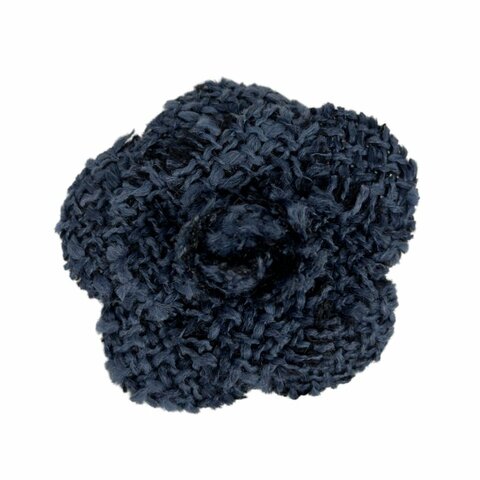 CHANEL 中古 粗花呢 山茶花 胸針