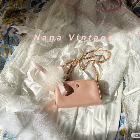 Chanel • 經典雙c櫻花粉牛皮鏈條包