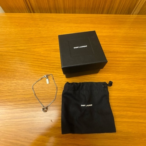近新閒置 YSL Logo Twist 手鍊 銀