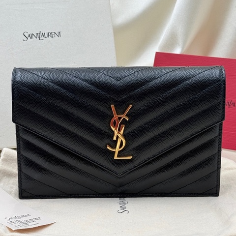 99新SAINT LAURENT聖羅蘭  YSL ENVELOPE 做舊金標Log