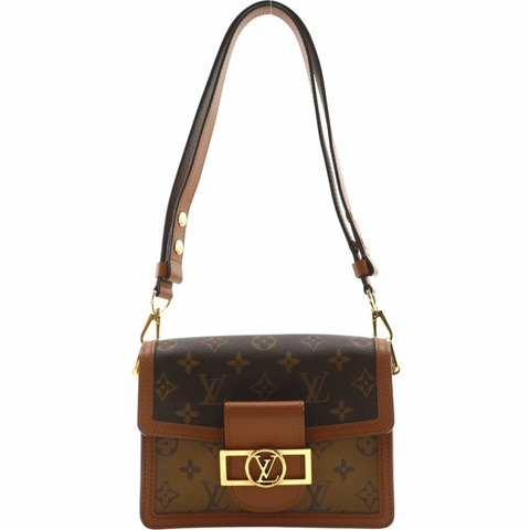Louis Vuitton Daufine MINI 肩背包,Monogram Reverse M44580,帆布,2020 年款,棕色,AA0280,磁扣,女款。