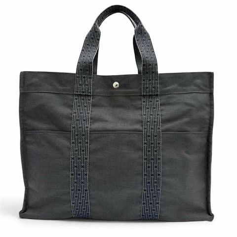 愛馬仕 Hermes Herline GM 銀色五金 Sellier 紐扣手提包 灰色 法國製造 男士