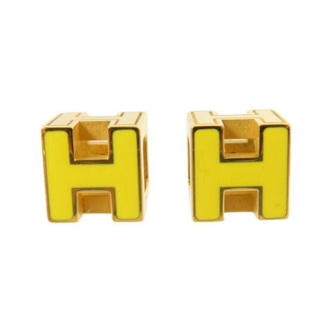 HERMES 金屬/琺瑯H Cube Earrings金扣耳環