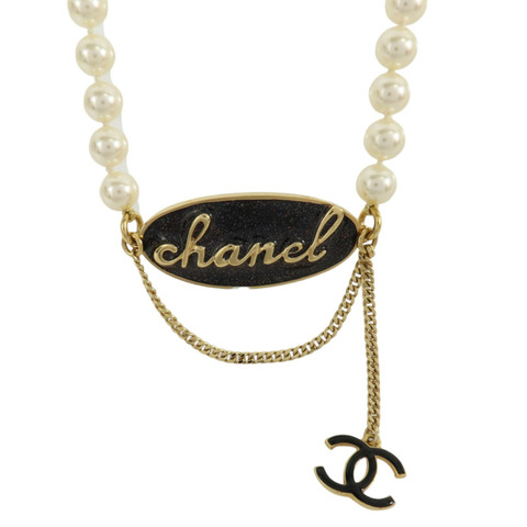 CHANEL PVC/金屬Logo Choker項鏈
