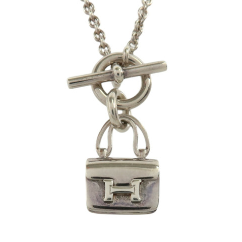 HERMES 925純銀Amulettes Constance銀扣項鏈