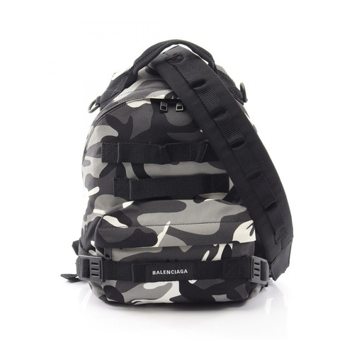 BALENCIAGA ARMY 多功能 S 軍用雙向背包 644031 帆布 灰色 黑色 白色 二手 男款