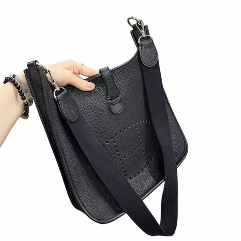 「JL精品代購」9新 Hermes 愛馬仕Evelyne29 黑銀