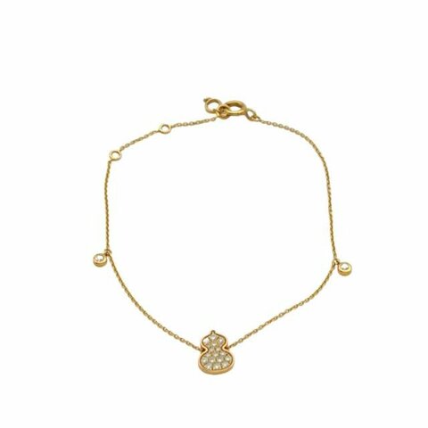 Qeelin 18K玫瑰金鑽石Wulu葫蘆滿鑽手鏈