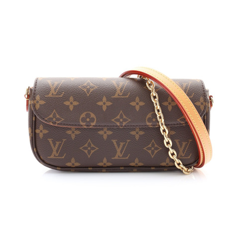 LOUIS VUITTON LV 路易威登 Wallet On Chain Ivy 鏈條錢包 肩背包 棕色 原花帆布 M81911
