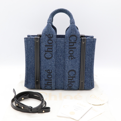 Chloé Woody tote 單寧牛仔藍 手提包 托特包