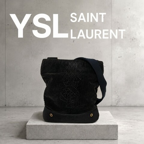 ‼️換季出清價‼️9月調回原價$7500㊣✨YSL✨聖羅蘭 黑色 燈芯絨 異材質 肩背包 斜背包/二手精品/保證正品🌳二手樹屋🌳