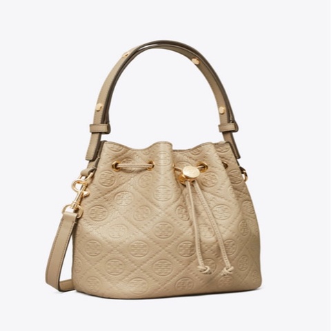 TORY BURCH T MONOGRAM荔枝水桶包
