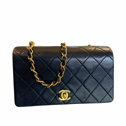 CHANEL黑金羊皮Vintage大迷你斜背包