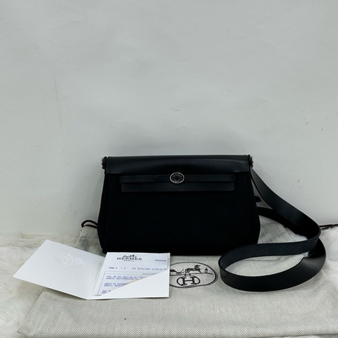 Hermes愛馬仕mini herbag 黑色 K刻 有購證