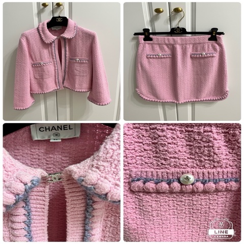 CHANEL 香奈兒25P Barbie Pink 粉色針織套裝｜外套＋短裙｜36號｜近新全配