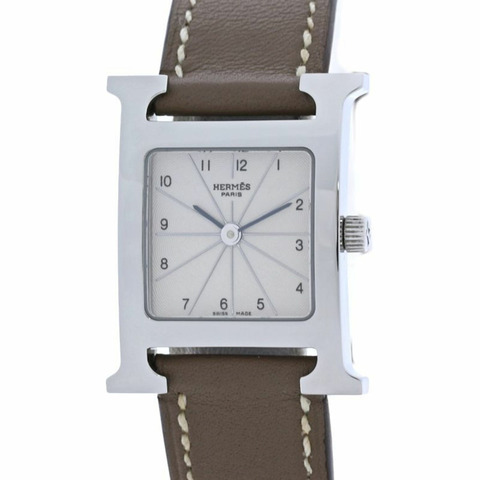 愛馬仕 H-Watch HH1.210.260 WW18 女士腕錶 不鏽鋼 x 牛皮錶帶 40556