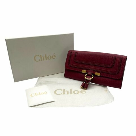 【美收精品】Chloé Marcie 系列紅色長夾  C-808【隔月月中將轉賣至日本 上架期限30天】