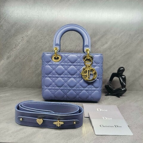 dior 迪奧 四格戴妃 牛仔藍 金扣
98新 手提單肩斜挎包
