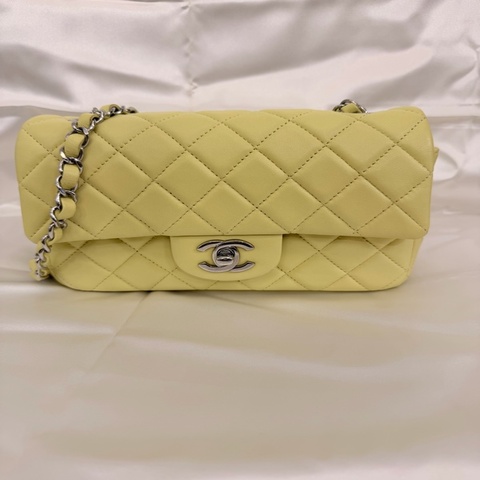 Chanel 黃羊皮菱格紋mini20 晶片款