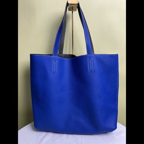 Hermes/愛馬仕 雙面拼色tote購物袋單肩包  有塵袋