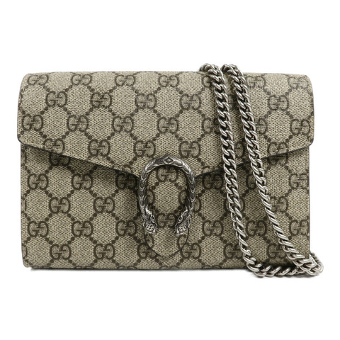 GUCCI 塗層帆布Dionysus Wallet On Chain鏈帶肩背袋