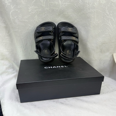 Chanel Dad Sandals Leather Sandal EU 36