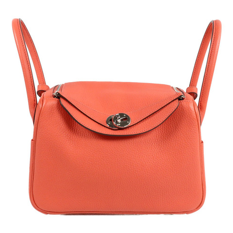 HERMES Clemence皮革Lindy 26手挽肩背兩用袋Rose Jaipur