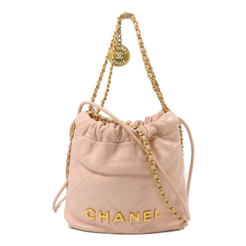 CHANEL 牛皮皮革Chanel 22 Mini鏈帶手挽肩背兩用袋
