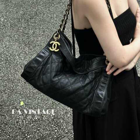CHANEL 黑金2ways托特包 36*24*13 98新配件塵袋