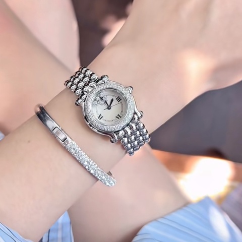 【女神氣質款✨超閃超多鑽😍全網最甜價‼️】Chopard蕭邦快樂5鑽系列 外圈後鑲鑽