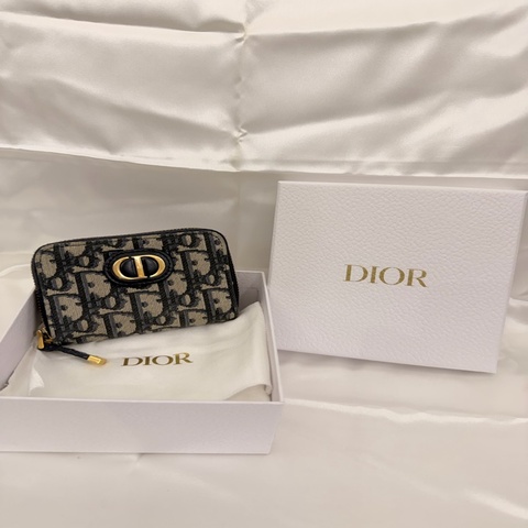 Dior 藍緹花拉鏈零錢包