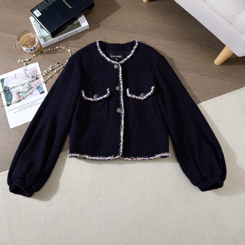 CHANEL 藏藍色tweed外套
