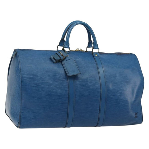 路易威登 Epi Keepall 55 波士頓包 藍色 M42955 LV 正品 191783A