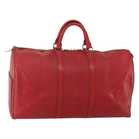 路易威登 Epi Keepall 50 波士頓包 紅色 M42967 LV Auth 193031A