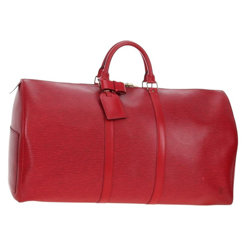 路易威登 Epi Keepall 55 波士頓包 紅色 M42957 LV 正品 194589V