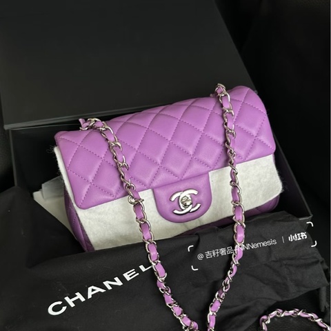 💎Chanel香奈兒|香芋紫核桃金球cf大mini|98新芯片款