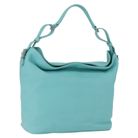 蒂芙尼 (TIFFANY&Co.) 單肩背包，皮革，土耳其藍，正品，貨號 193383V
