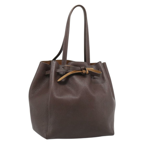 CELINE Cabas Phantom 手提包 皮革 棕色 金色 正品 194831A
